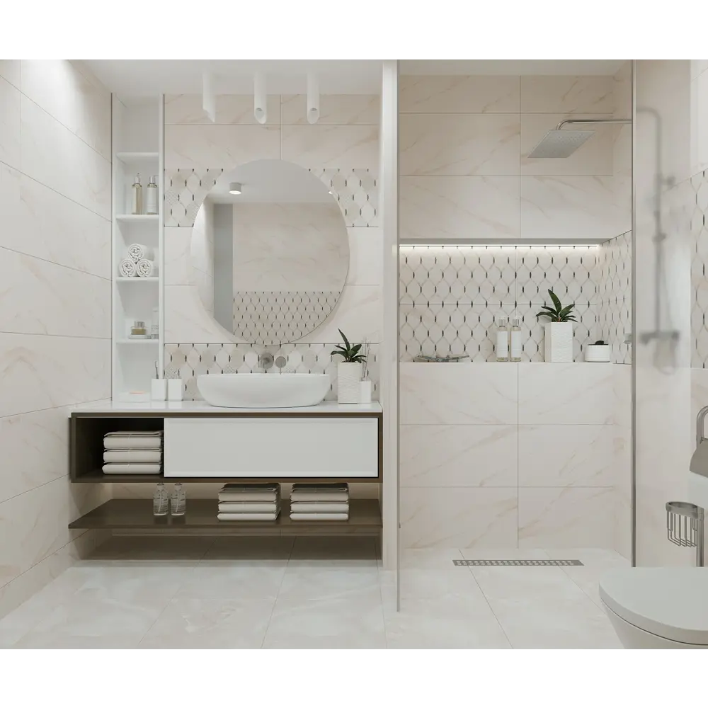 Фото 6 Декор настенный Azori Astra Arabesco 1 31.5x63 см матовый цвет бежевый Фото 6 Декор настенный Azori Astra Arabesco 1 31.5x63 см матовый цвет бежевый