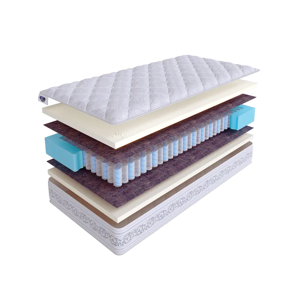 Фото Матрас SkySleep Pleasure Memo DS 95x190 см независимый пружинный блок, односпальный, ортопедический Фото Матрас SkySleep Pleasure Memo DS 95x190 см независимый пружинный блок, односпальный, ортопедический