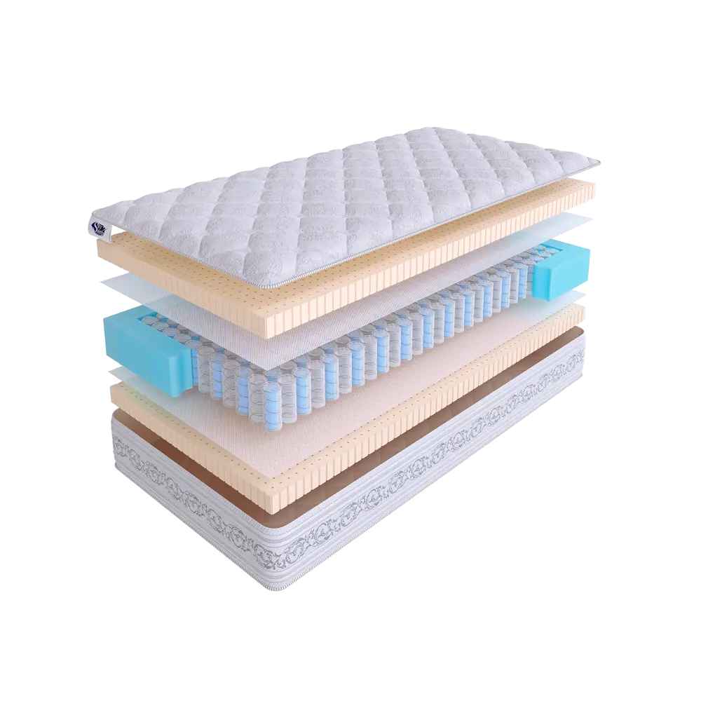 Фото Матрас SkySleep Pleasure Relax DS 140x210 см независимый пружинный блок, полутораспальный, ортопедический, латексный