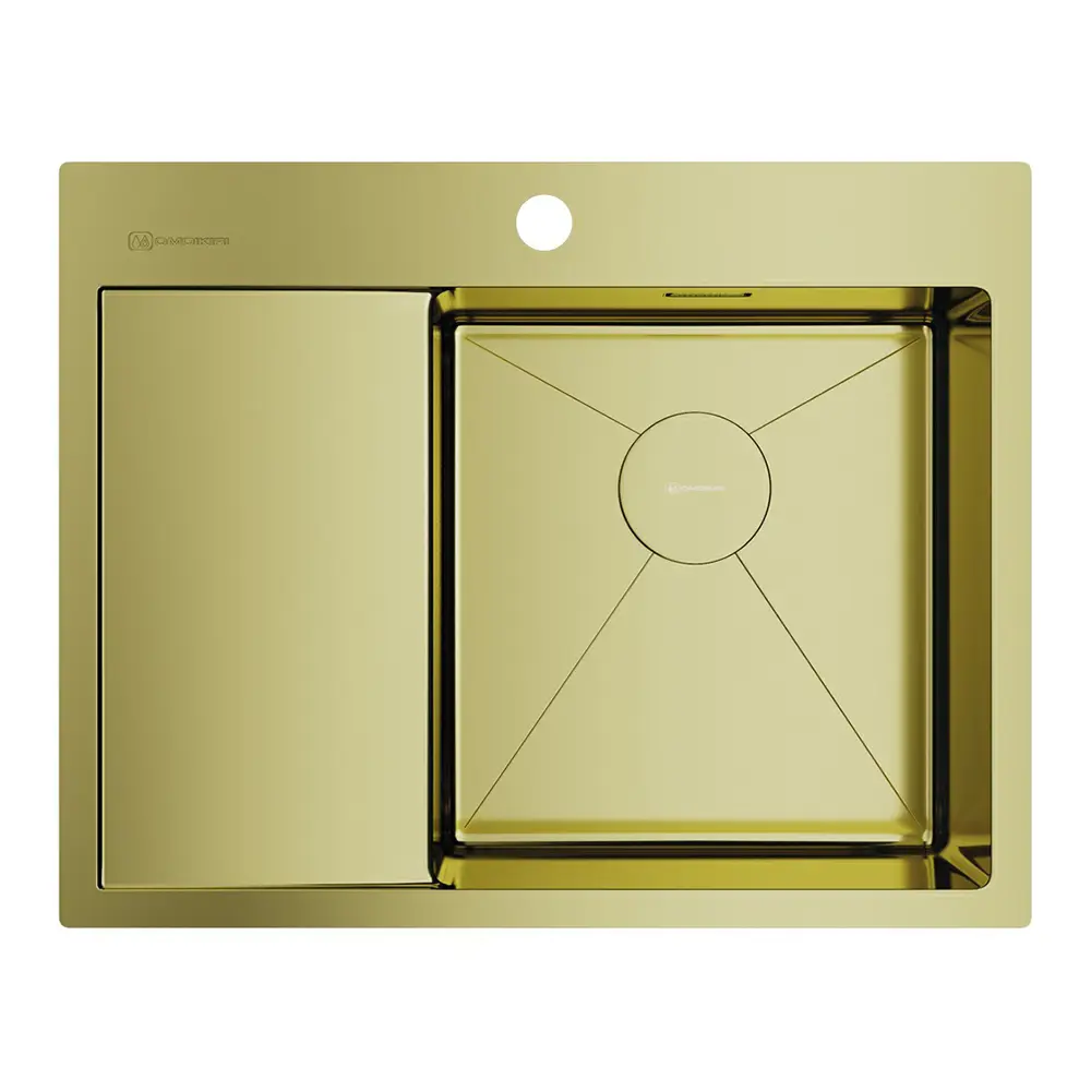 Фото Кухонная мойка OMOIKIRI Akisame 65-LG-R 65x51см из нержавеющей стали/светлое золото Фото Кухонная мойка OMOIKIRI Akisame 65-LG-R 65x51см из нержавеющей стали/светлое золото