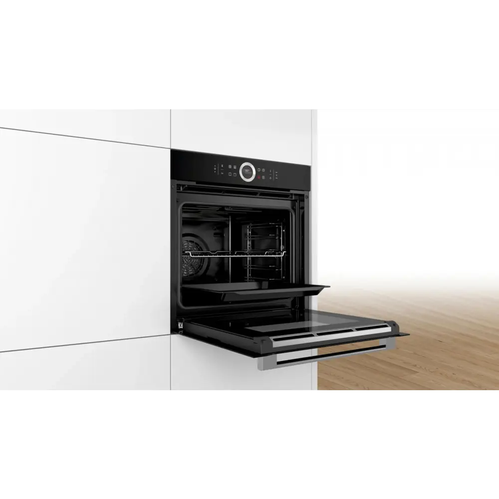 Фото 4 Электрический встраиваемый духовой шкаф Bosch Серия 8 Hbg 632bb1s 59.4x59.5x54.8 см цвет черный Фото 4 Электрический встраиваемый духовой шкаф Bosch Серия 8 Hbg 632bb1s 59.4x59.5x54.8 см цвет черный