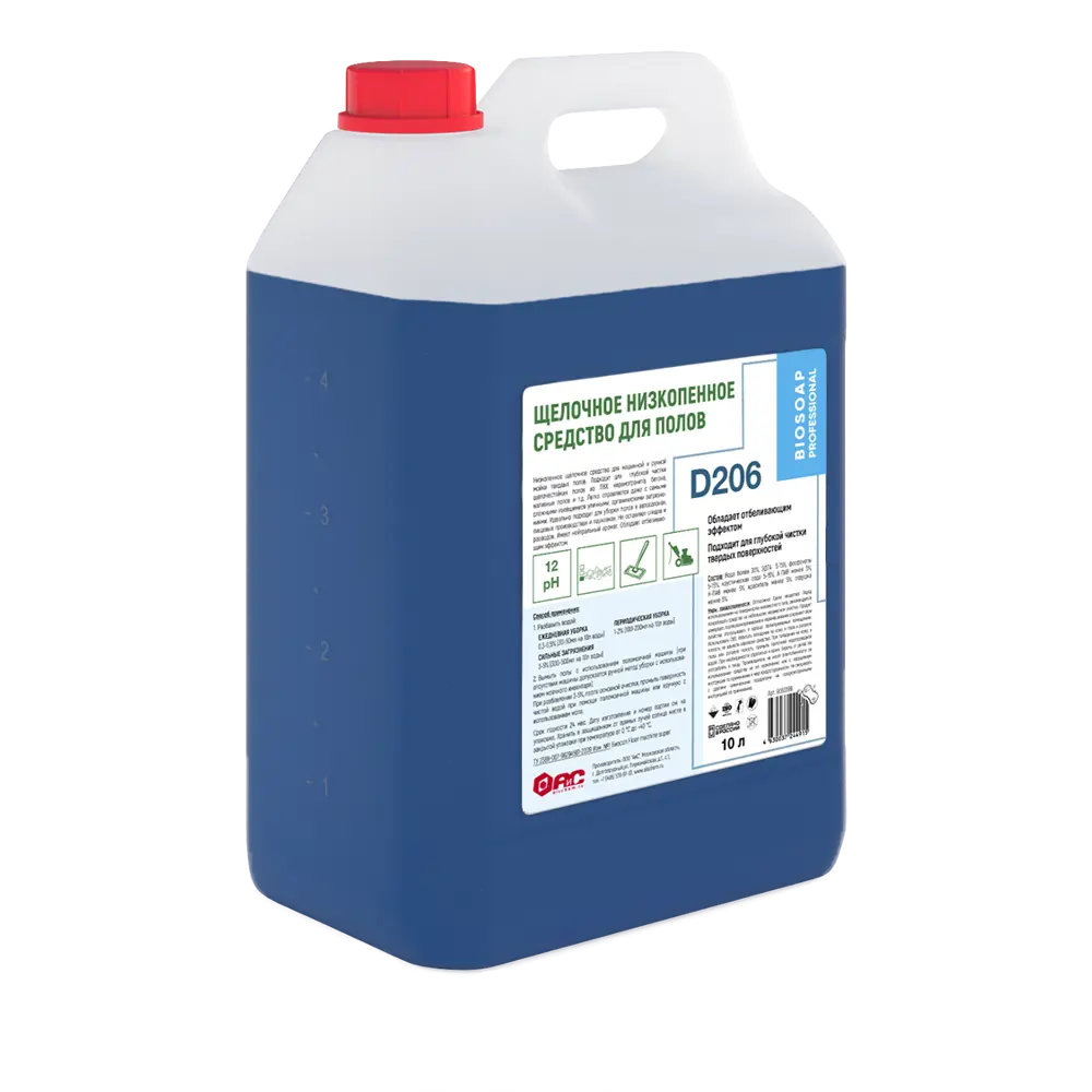 Фото Средство для мытья полов BIOSOAP PROFESSIONAL D206 10л Фото Средство для мытья полов BIOSOAP PROFESSIONAL D206 10л
