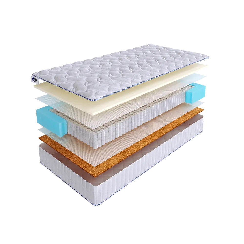 Фото Матрас SkySleep Enjoy Option S1000 90x175 см независимый пружинный блок, односпальный, ортопедический, кокосовый Фото Матрас SkySleep Enjoy Option S1000 90x175 см независимый пружинный блок, односпальный, ортопедический, кокосовый