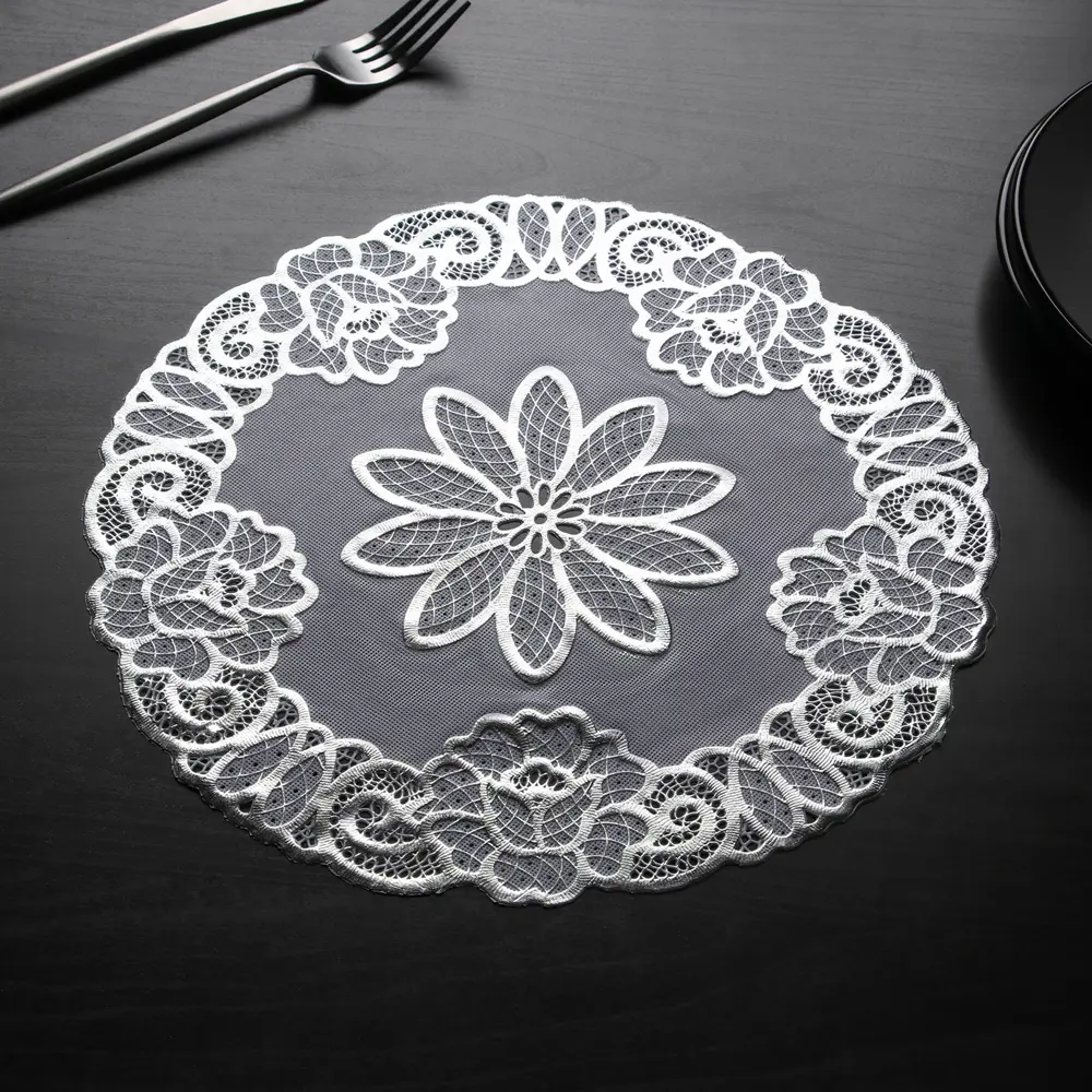 Фото 2 Набор салфеток ажурных Доляна «Цветы» 30х30 см 4 шт ПВХ Фото 2 Набор салфеток ажурных Доляна «Цветы» 30х30 см 4 шт ПВХ