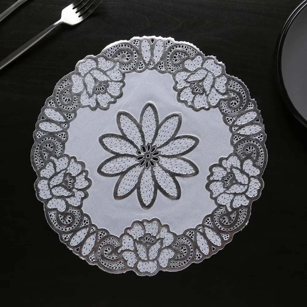 Фото 3 Набор салфеток ажурных Доляна «Цветы» 30х30 см 4 шт ПВХ Фото 3 Набор салфеток ажурных Доляна «Цветы» 30х30 см 4 шт ПВХ