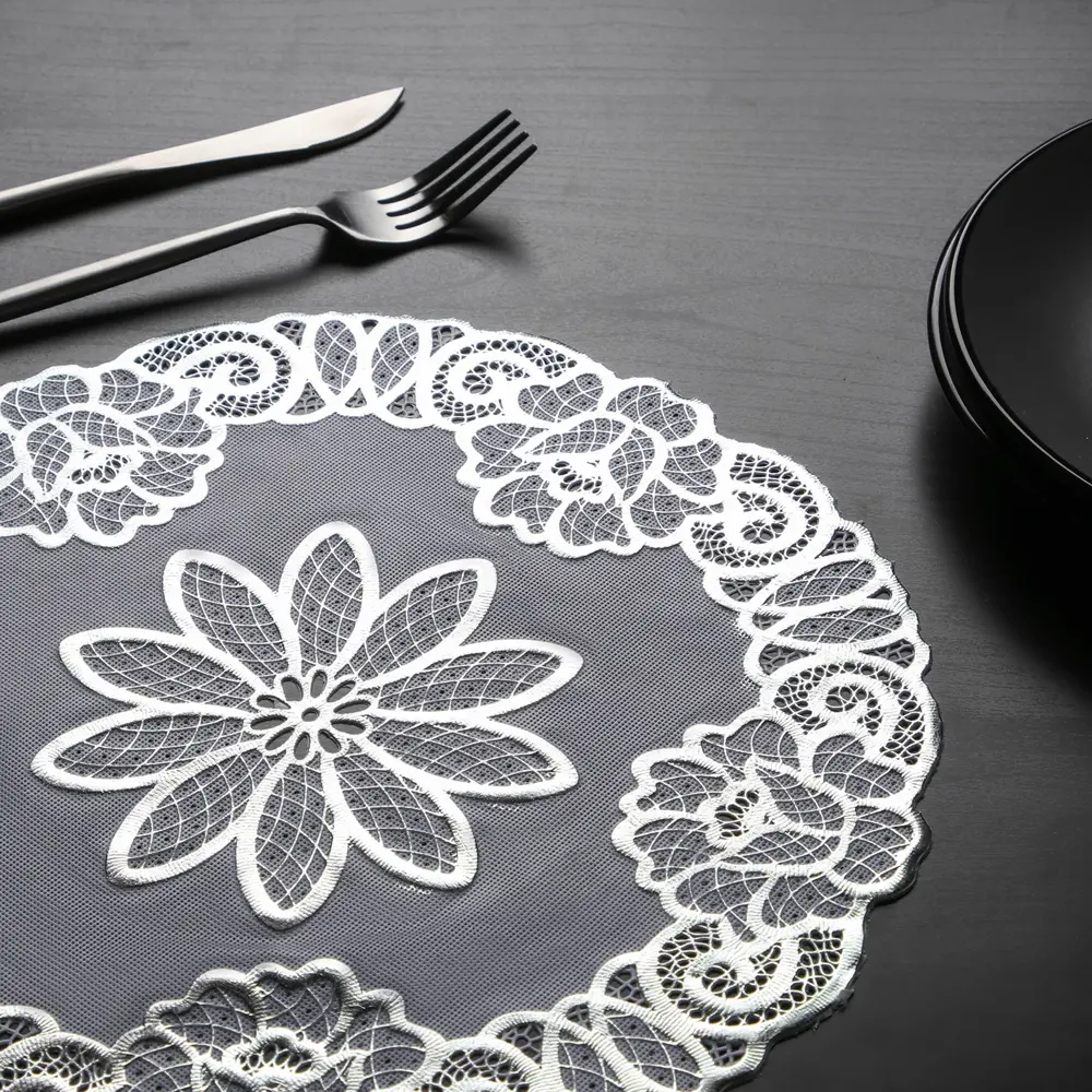 Фото Набор салфеток ажурных Доляна «Цветы» 30х30 см 4 шт ПВХ Фото Набор салфеток ажурных Доляна «Цветы» 30х30 см 4 шт ПВХ