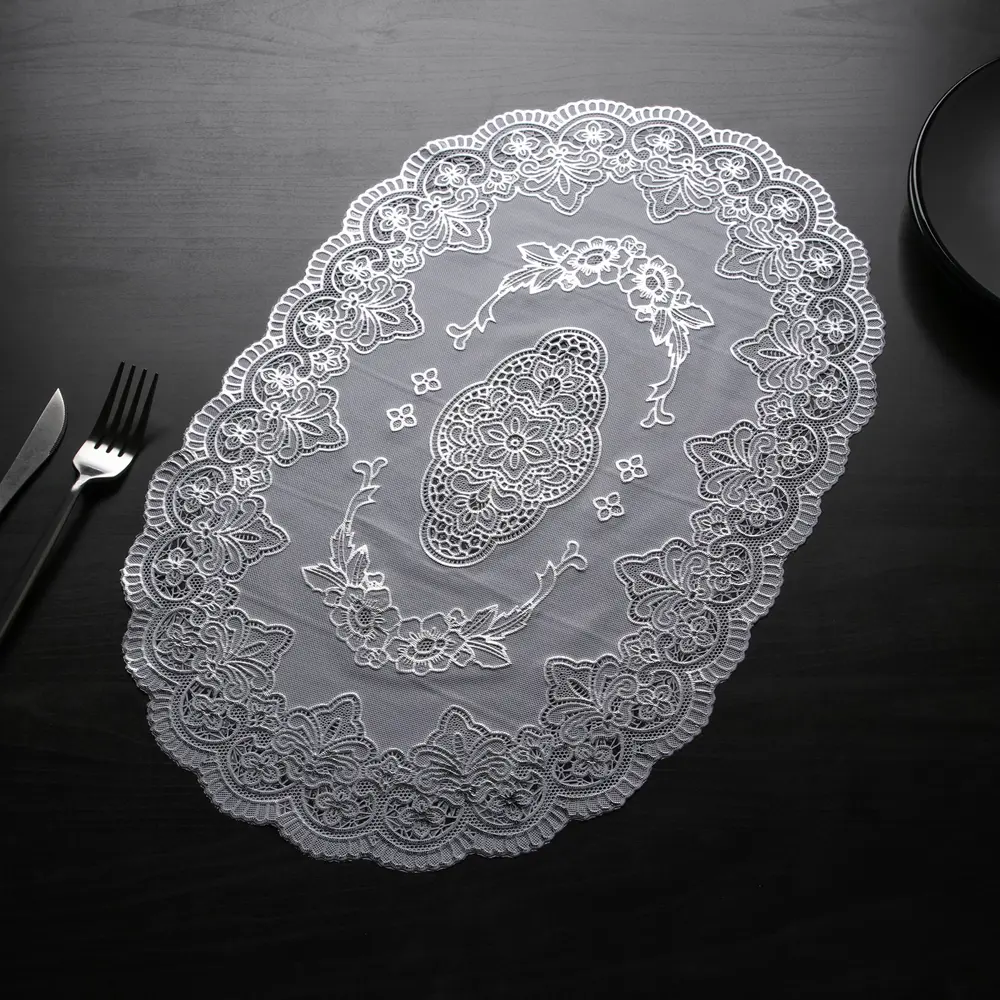 Фото 2 Набор салфеток ажурных Доляна «Розы» 46х30 см 4 шт ПВХ Фото 2 Набор салфеток ажурных Доляна «Розы» 46х30 см 4 шт ПВХ