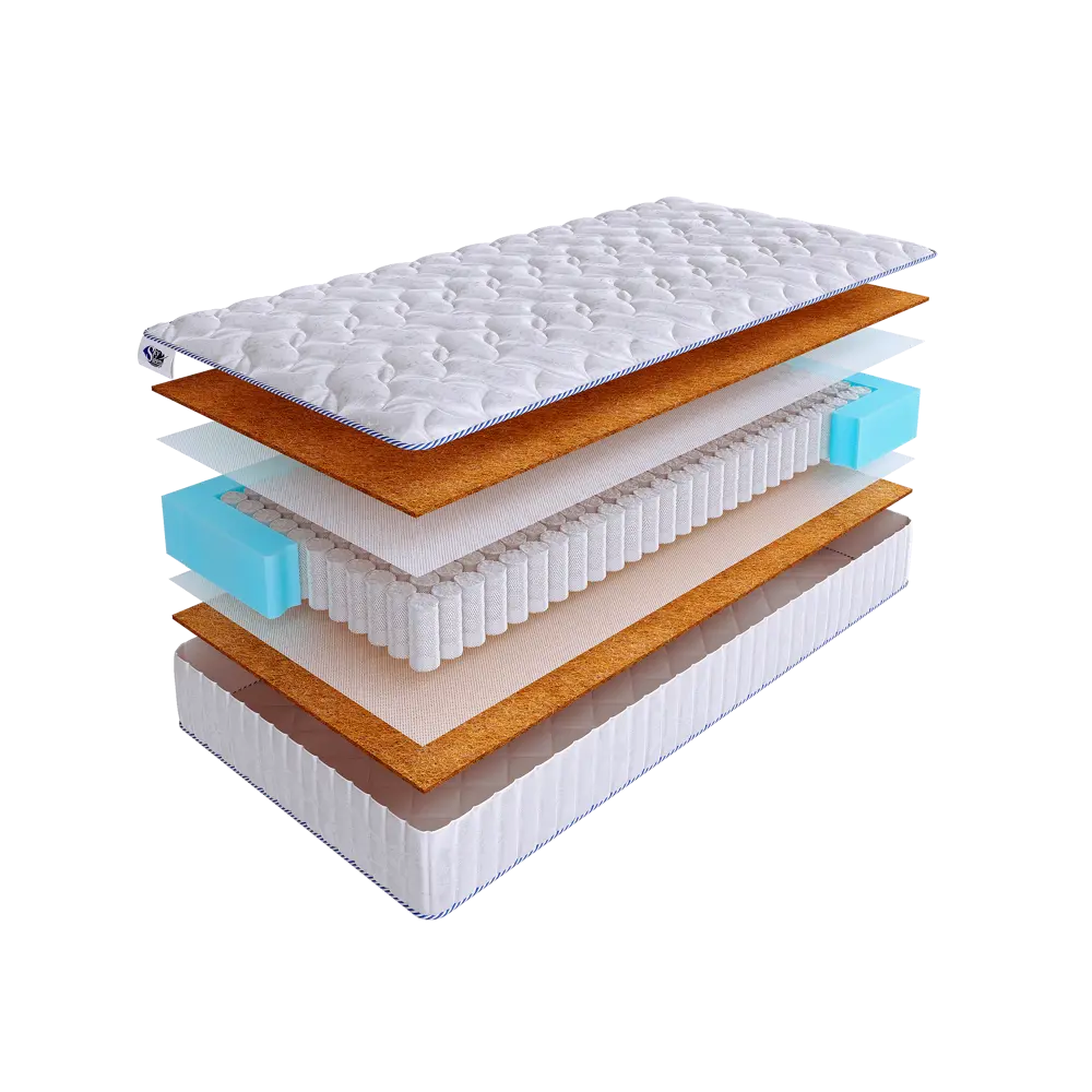 Фото Матрас SkySleep Enjoy hard S500 135x200 см независимый пружинный блок, полутораспальный, ортопедический, жесткий, кокосовый Фото Матрас SkySleep Enjoy hard S500 135x200 см независимый пружинный блок, полутораспальный, ортопедический, жесткий, кокосовый