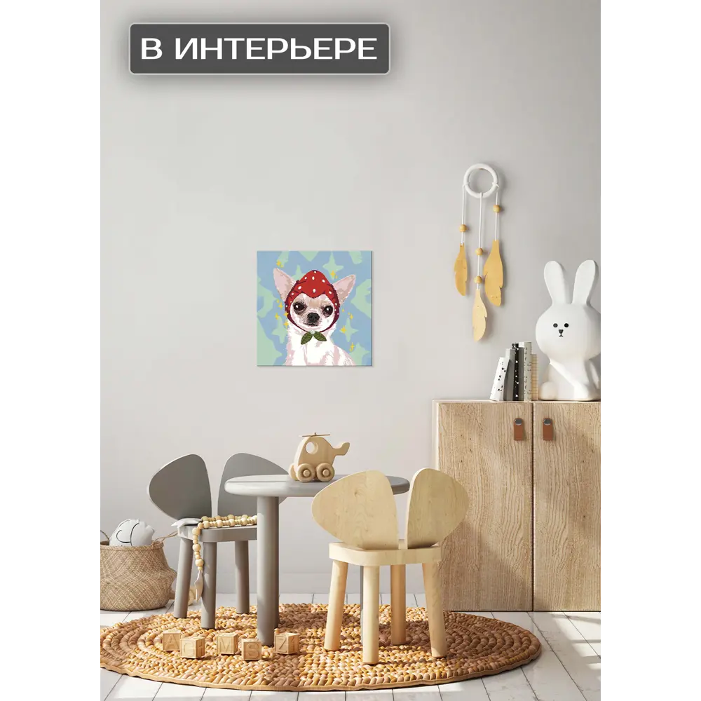 Фото 3 Картина на холсте Модная шапка 30x30 см Фото 3 Картина на холсте Модная шапка 30x30 см
