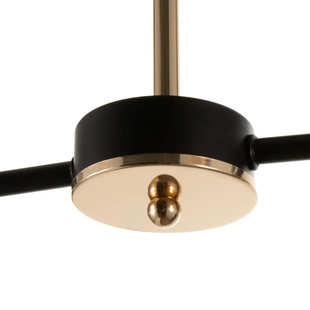 Фото 4 Люстра потолочная ГАЛЛОП 9364738 4 лампы 12 м² цвет черный