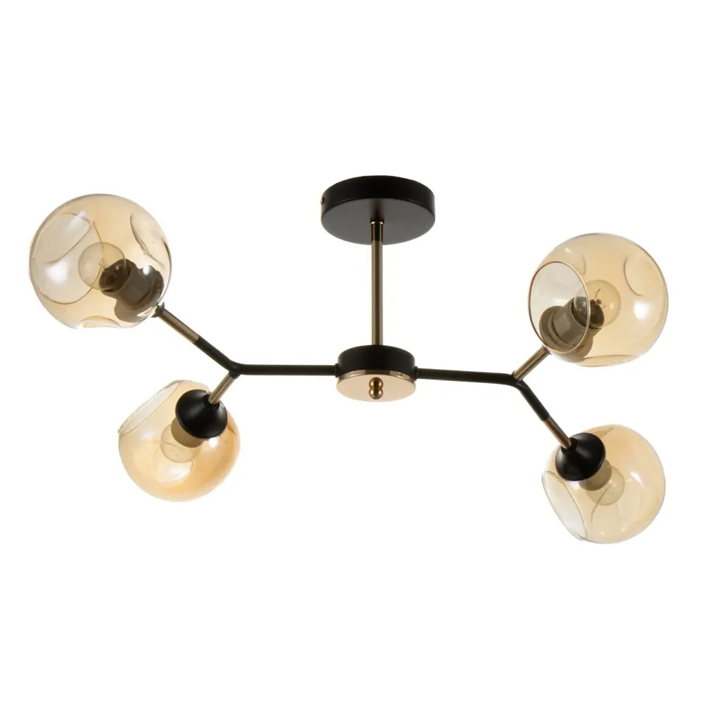 Фото Люстра потолочная ГАЛЛОП 9364738 4 лампы 12 м² цвет черный