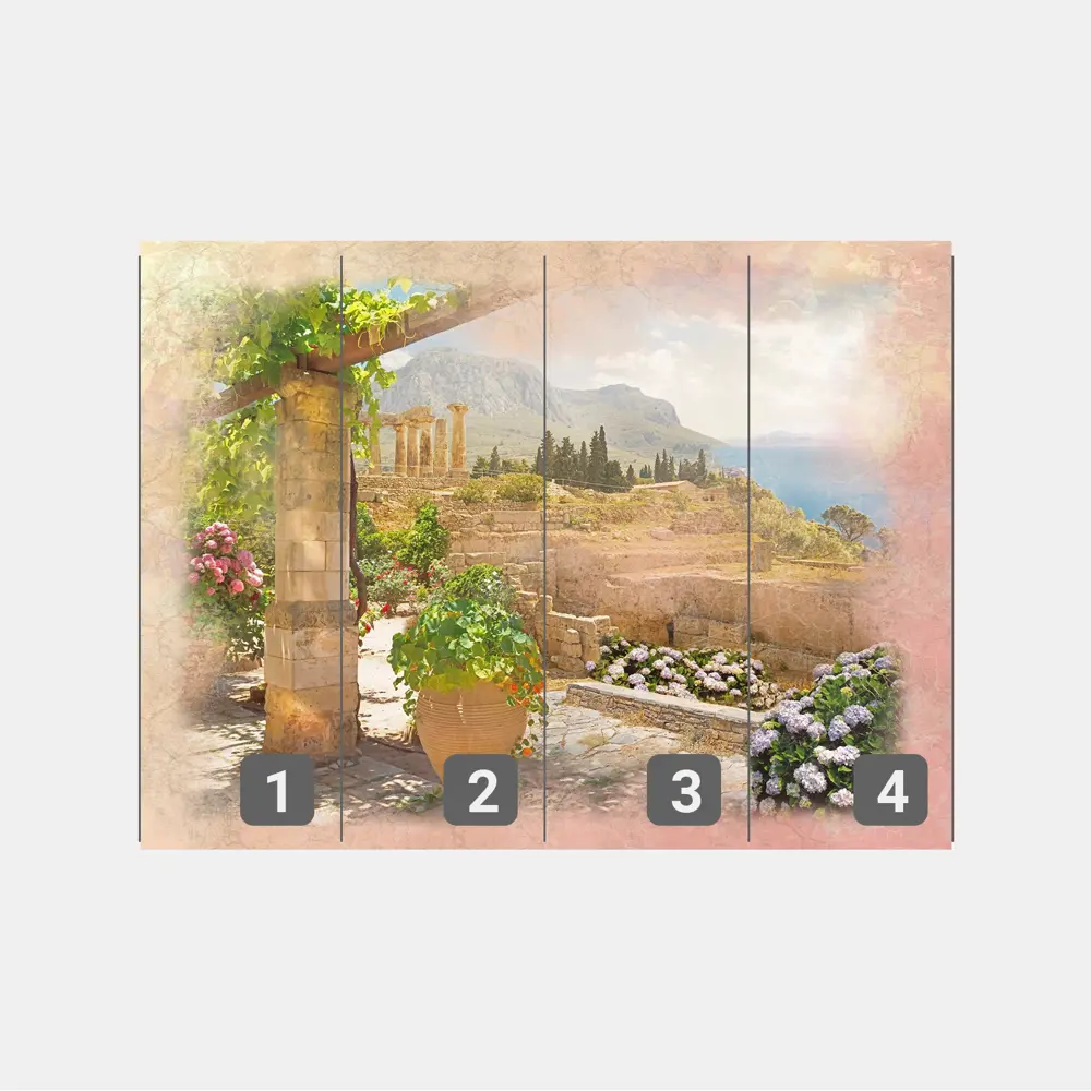 Фото 3 Фотообои флизелиновые Первое ателье 400x290 см Вид из сада на античные руины pw28567-4