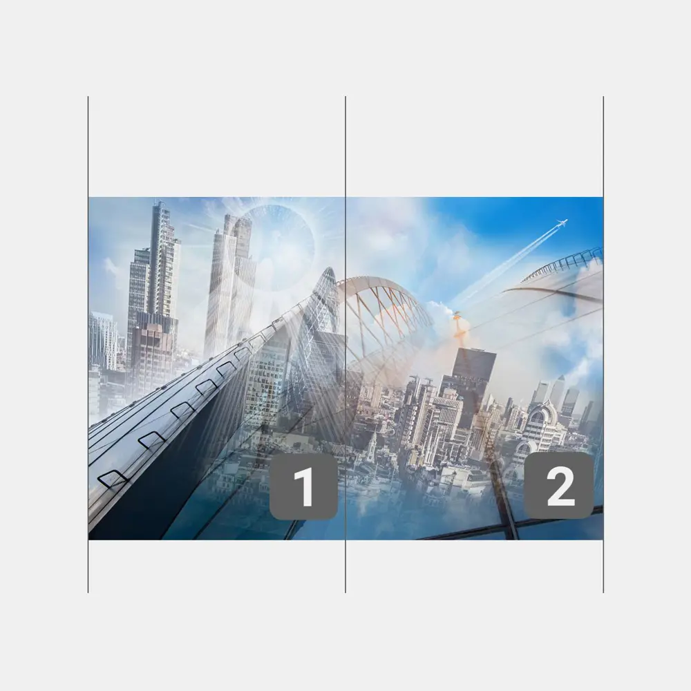 Фото 3 Фотообои флизелиновые Первое ателье 200x130 см Коллаж из современных архитектурных конструкций и небоскребов pw78689-2