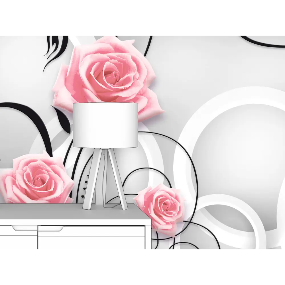 Фото 2 Фотообои флизелиновые Первое ателье 400x265 см Узор с цветами на фоне кругов pw73834-4 Фото 2 Фотообои флизелиновые Первое ателье 400x265 см Узор с цветами на фоне кругов pw73834-4