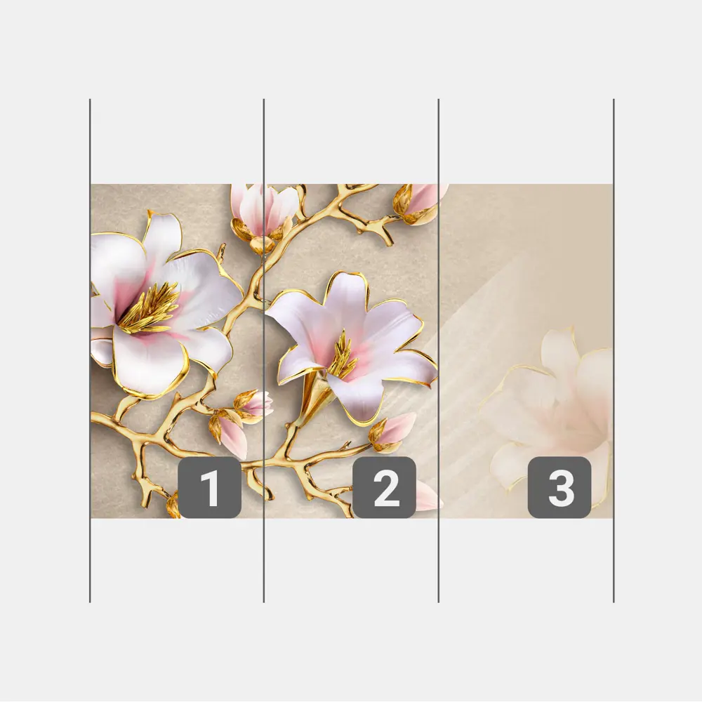 Фото 3 Фотообои флизелиновые Первое ателье 300x190 см Цветы на ветке золотого цвета pw73825 Фото 3 Фотообои флизелиновые Первое ателье 300x190 см Цветы на ветке золотого цвета pw73825