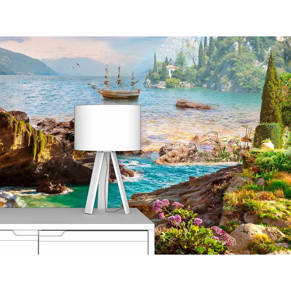 Фото 2 Фотообои флизелиновые Первое ателье 200x130 см Живописный спуск к побережью pw28708-2 Фото 2 Фотообои флизелиновые Первое ателье 200x130 см Живописный спуск к побережью pw28708-2