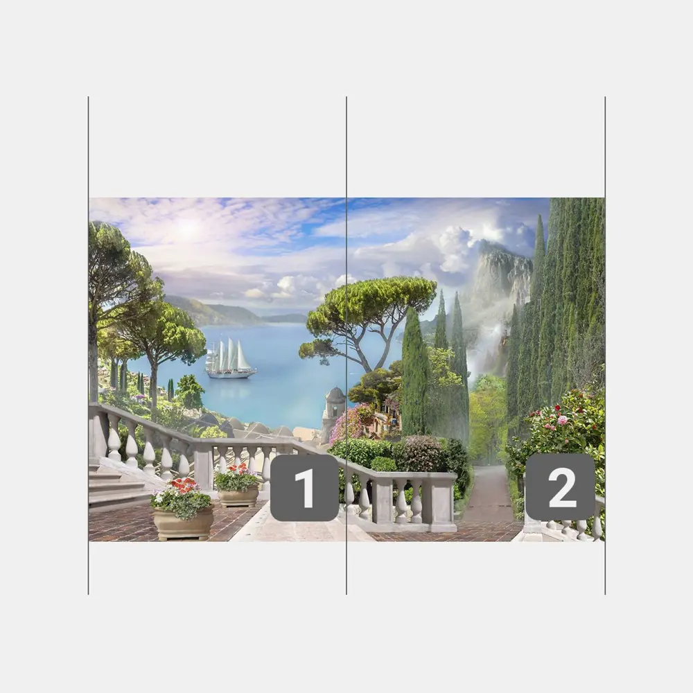 Фото 3 Фотообои флизелиновые Первое ателье 200x130 см Спуск по лестнице в зеленый сад pw28759-2