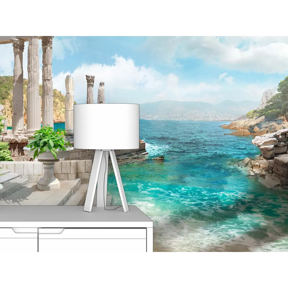 Фото 2 Фотообои флизелиновые Первое ателье 200x115 см Море, наступающее на античность pw70624-2 Фото 2 Фотообои флизелиновые Первое ателье 200x115 см Море, наступающее на античность pw70624-2