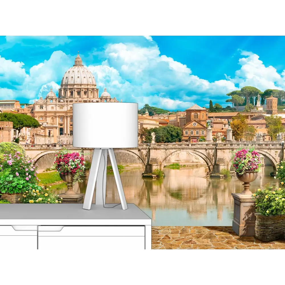 Фото 2 Фотообои флизелиновые Первое ателье 300x165 см Набережная с видом на мост pw70634-3