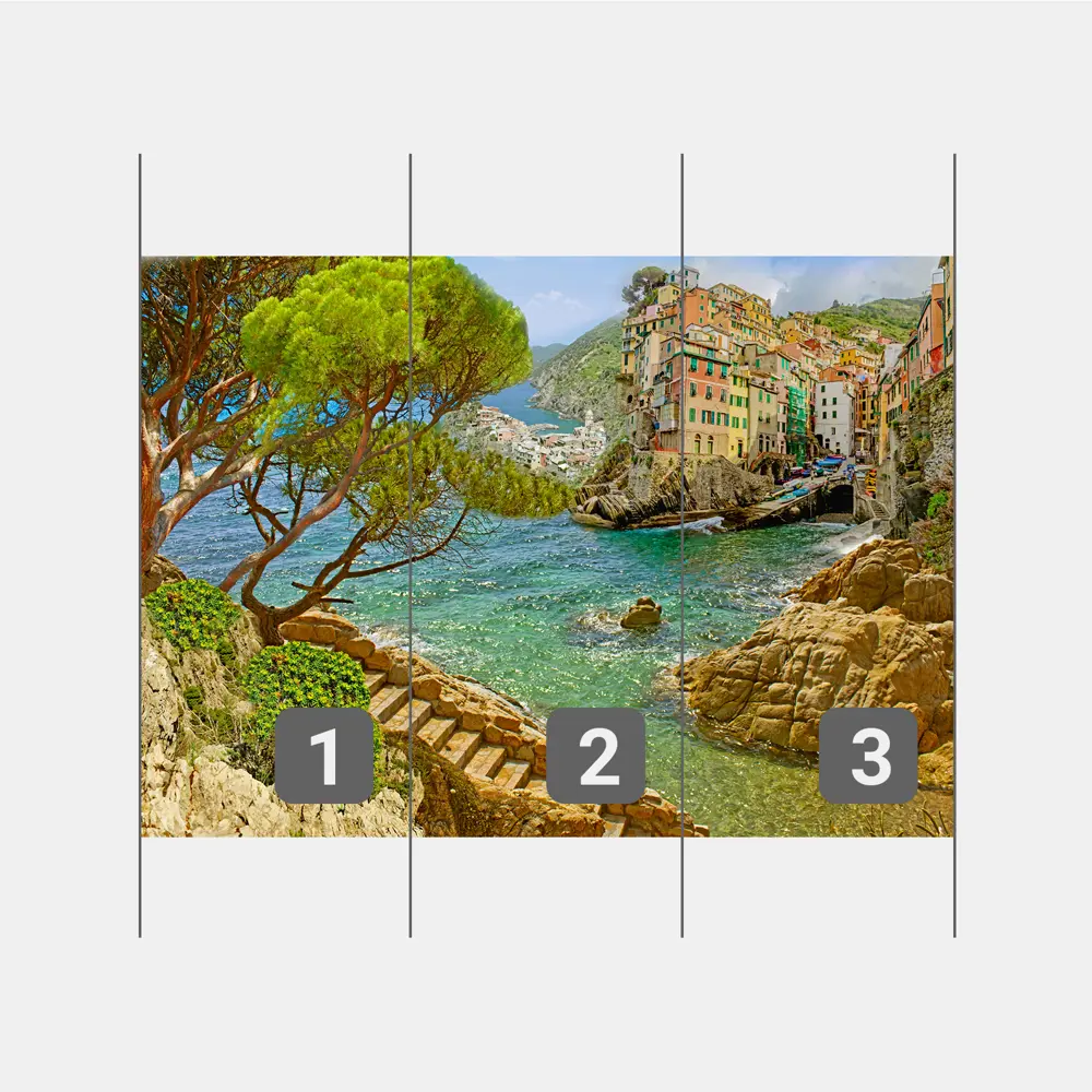 Фото 3 Фотообои флизелиновые Первое ателье 300x210 см Вид на средиземноморский город и морскую бухту на скалах pw28430-3 Фото 3 Фотообои флизелиновые Первое ателье 300x210 см Вид на средиземноморский город и морскую бухту на скалах pw28430-3