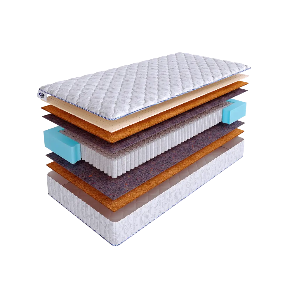 Фото Матрас SkySleep Native Combi Medium S1000 90x195 см независимый пружинный блок, односпальный, ортопедический, латексный, кокосовый