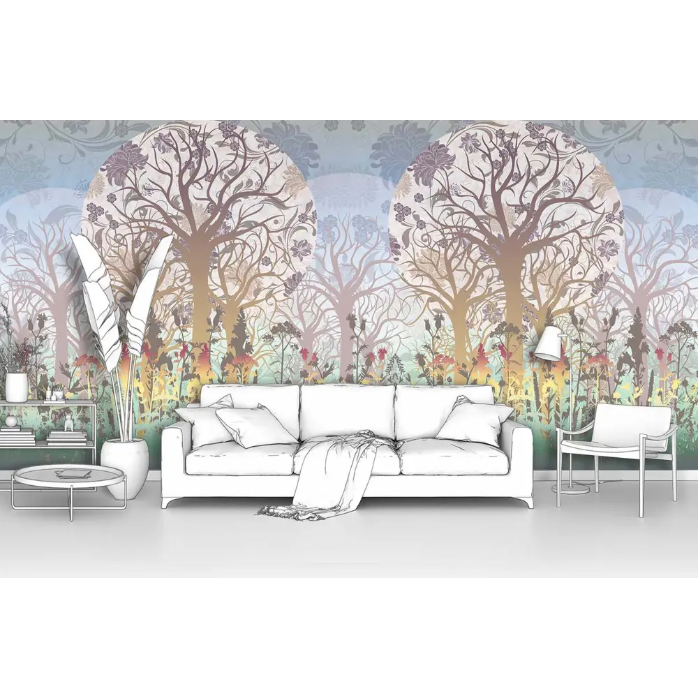 Фото Фотообои флизелиновые Первое ателье 200x100 см Абстракция с деревьями pw28735-2 Фото Фотообои флизелиновые Первое ателье 200x100 см Абстракция с деревьями pw28735-2