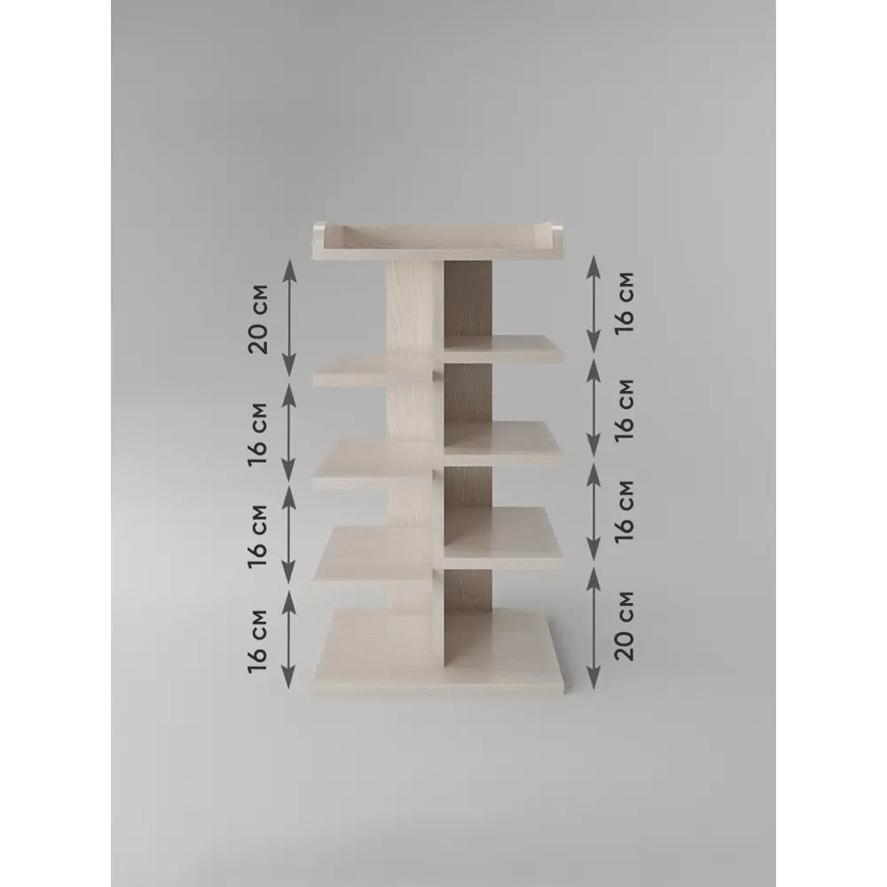 Фото 8 Полка для обуви Good-дом 44x80x30 см 8 полок ЛДСП цвет светло-бежевый