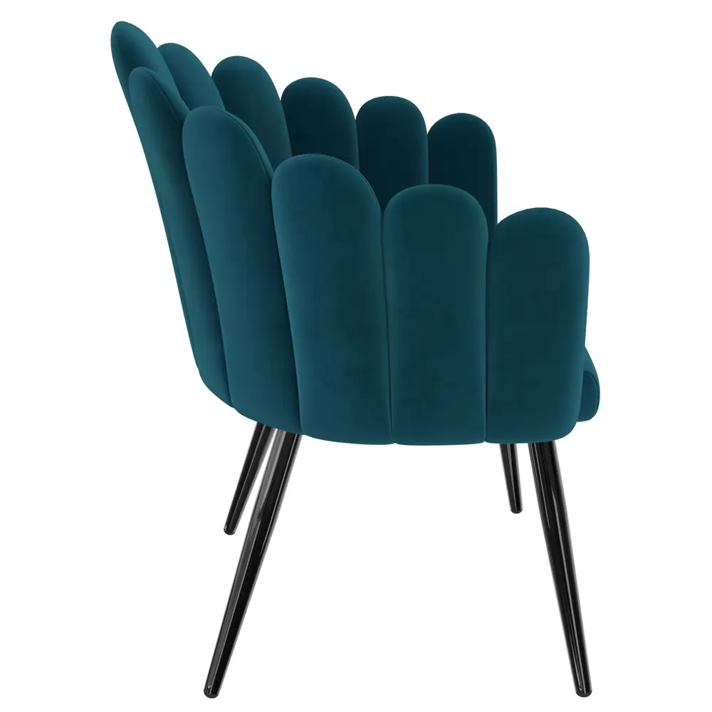 Фото 3 Стул Milavio Ракушка 18 Ч 85x57x50 см ткань цвет морская волна ножки черные Фото 3 Стул Milavio Ракушка 18 Ч 85x57x50 см ткань цвет морская волна ножки черные