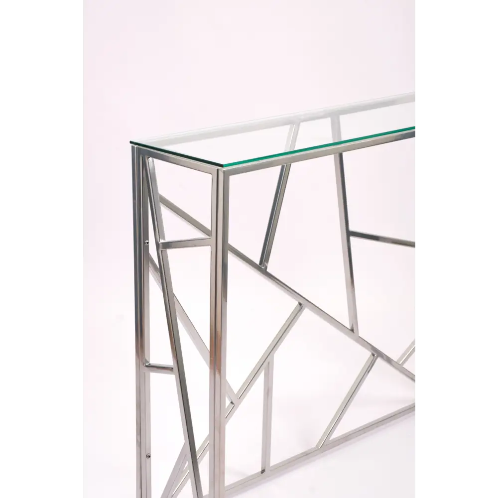 Фото 4 Консоль напольная Allconsoles 1052-CS clear 100x80x25 см сталь цвет серебряный Фото 4 Консоль напольная Allconsoles 1052-CS clear 100x80x25 см сталь цвет серебряный
