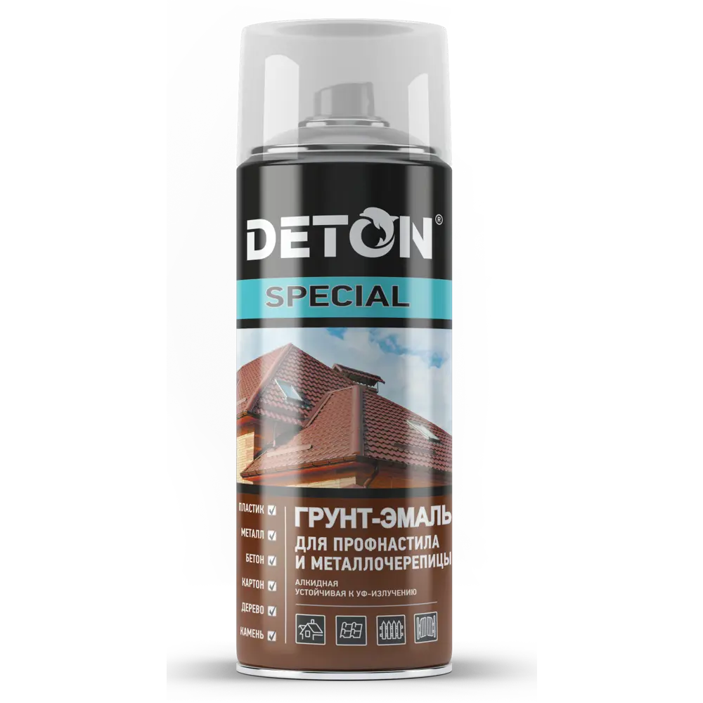 Фото Эмалевая аэрозольная краска DETON DTN-A07297 цвет серый 520 мл Фото Эмалевая аэрозольная краска DETON DTN-A07297 цвет серый 520 мл
