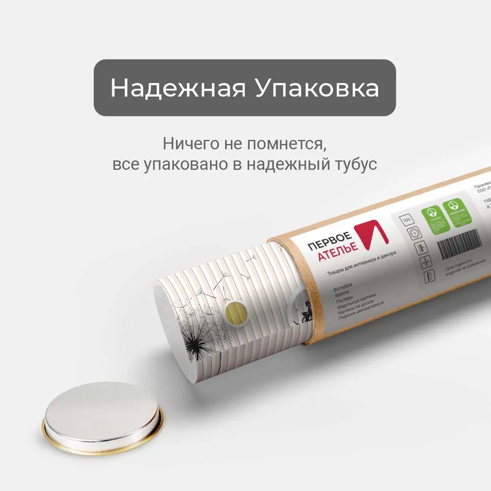 Фото 6 Фотообои флизелиновые Первое ателье 300x180 см Одуванчик с кружками pw95946-3