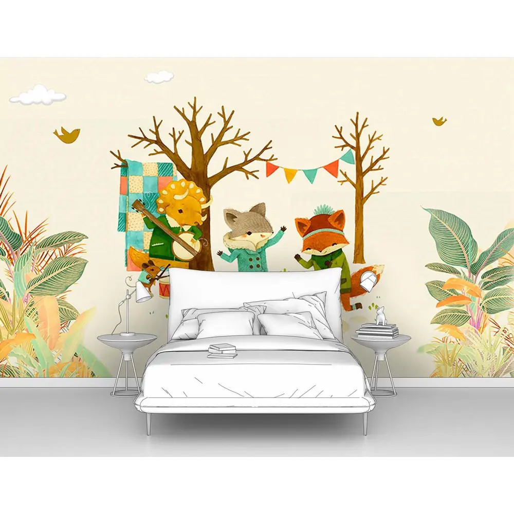 Фото Фотообои флизелиновые Первое ателье 160x100 см Ансамбль из лисят pw96687-1 Фото Фотообои флизелиновые Первое ателье 160x100 см Ансамбль из лисят pw96687-1