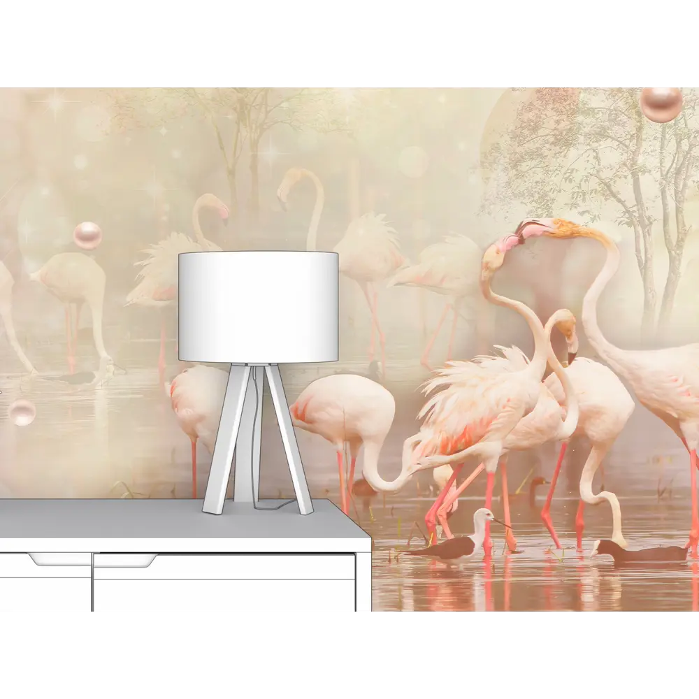Фото 2 Фотообои флизелиновые Первое ателье 300x150 см Фламинго на сказочном озере pw94736-3 Фото 2 Фотообои флизелиновые Первое ателье 300x150 см Фламинго на сказочном озере pw94736-3