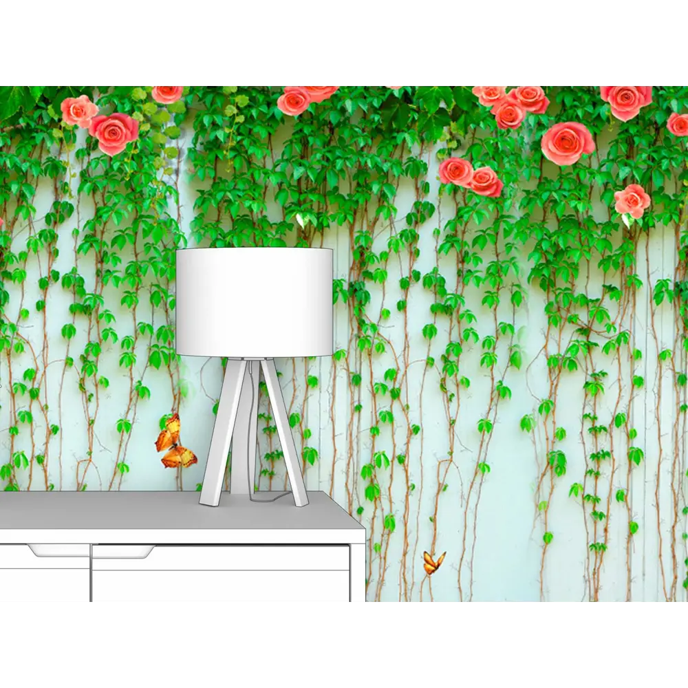 Фото 2 Фотообои флизелиновые Первое ателье 300x190 см Ползущие растения с цветками pw95666-3 Фото 2 Фотообои флизелиновые Первое ателье 300x190 см Ползущие растения с цветками pw95666-3