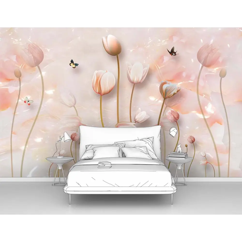 Фото Фотообои флизелиновые Первое ателье 300x190 см Тюльпаны на мраморном фоне pw95798-3 Фото Фотообои флизелиновые Первое ателье 300x190 см Тюльпаны на мраморном фоне pw95798-3