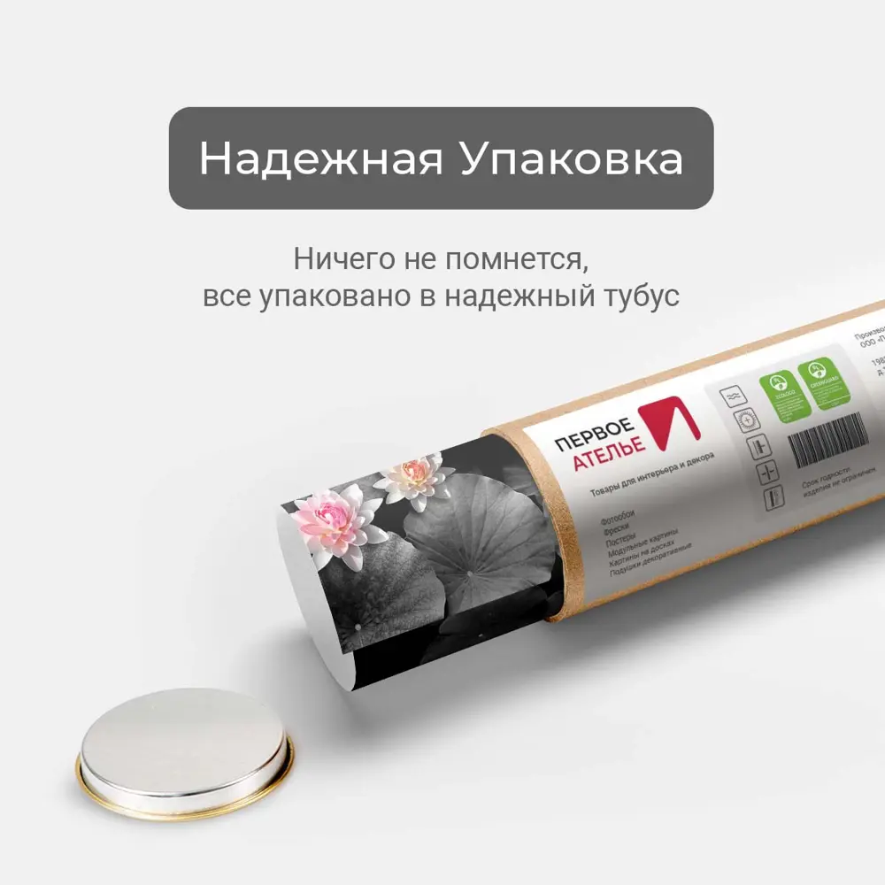 Фото 6 Фотообои флизелиновые Первое ателье 300x190 см Лотосы в черно-белом pw96688-3