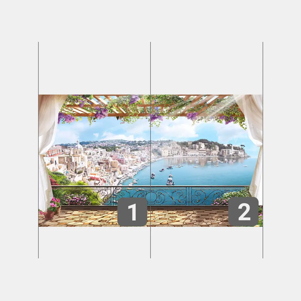 Фото 3 Фотообои флизелиновые Первое ателье 200x120 см Вид с террасы на бухту с судами pw94498-2 Фото 3 Фотообои флизелиновые Первое ателье 200x120 см Вид с террасы на бухту с судами pw94498-2