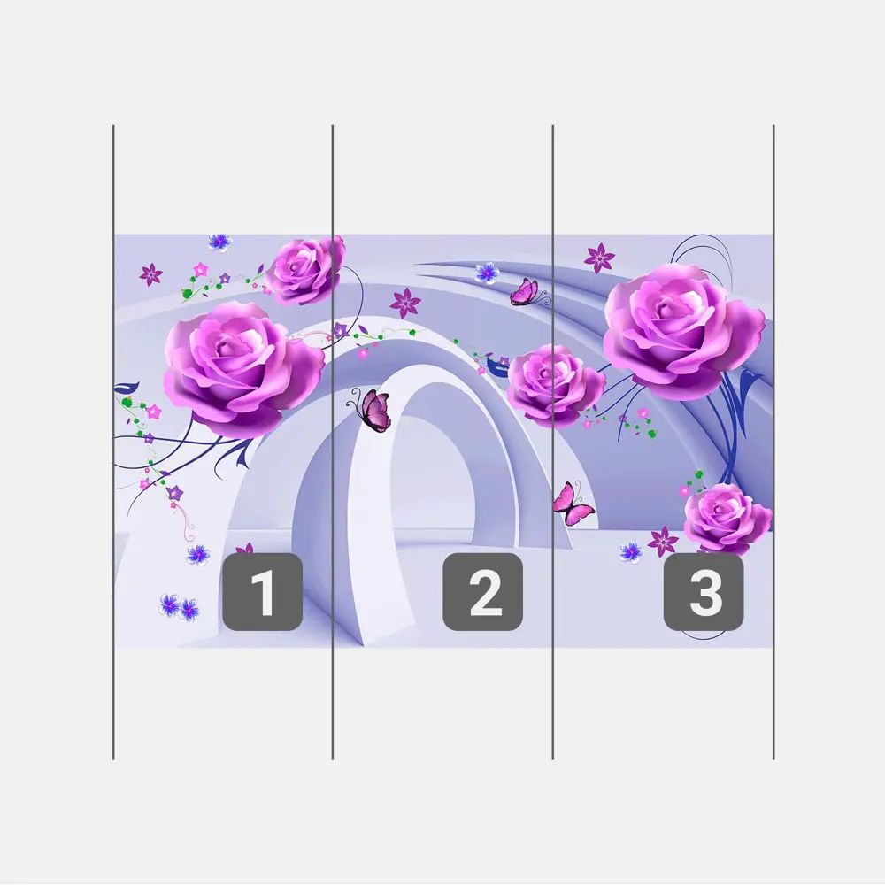 Фото 3 Фотообои флизелиновые Первое ателье 300x190 см Абстракция из арок и цветов pw95458-3