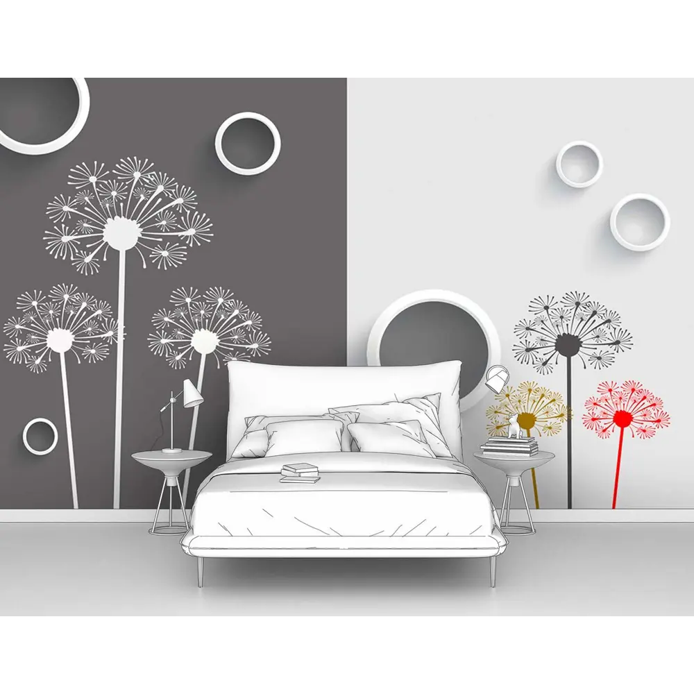 Фото Фотообои флизелиновые Первое ателье 400x250 см Абстракция с одуванчиками pw95761-4 Фото Фотообои флизелиновые Первое ателье 400x250 см Абстракция с одуванчиками pw95761-4