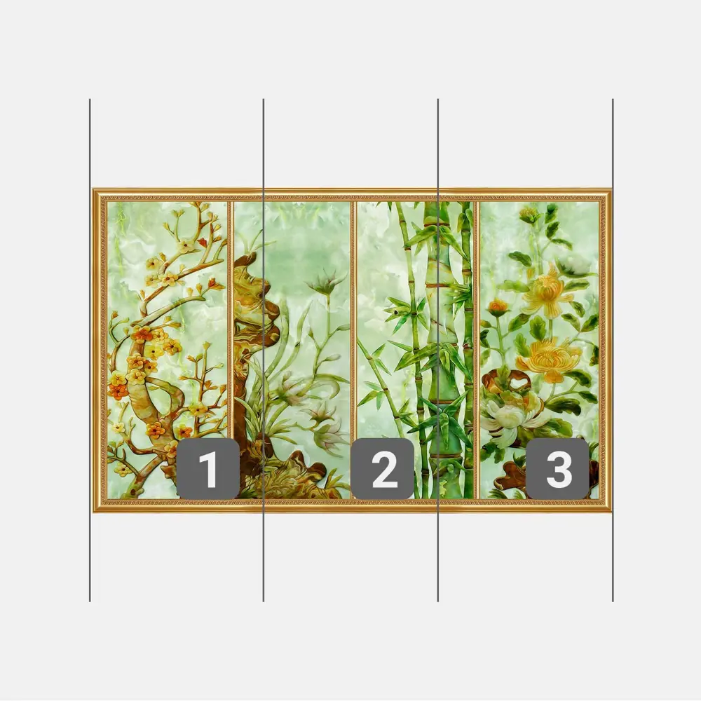 Фото 3 Фотообои флизелиновые Первое ателье 300x190 см Витраж из четырех цветочных тем pw95150-3 Фото 3 Фотообои флизелиновые Первое ателье 300x190 см Витраж из четырех цветочных тем pw95150-3