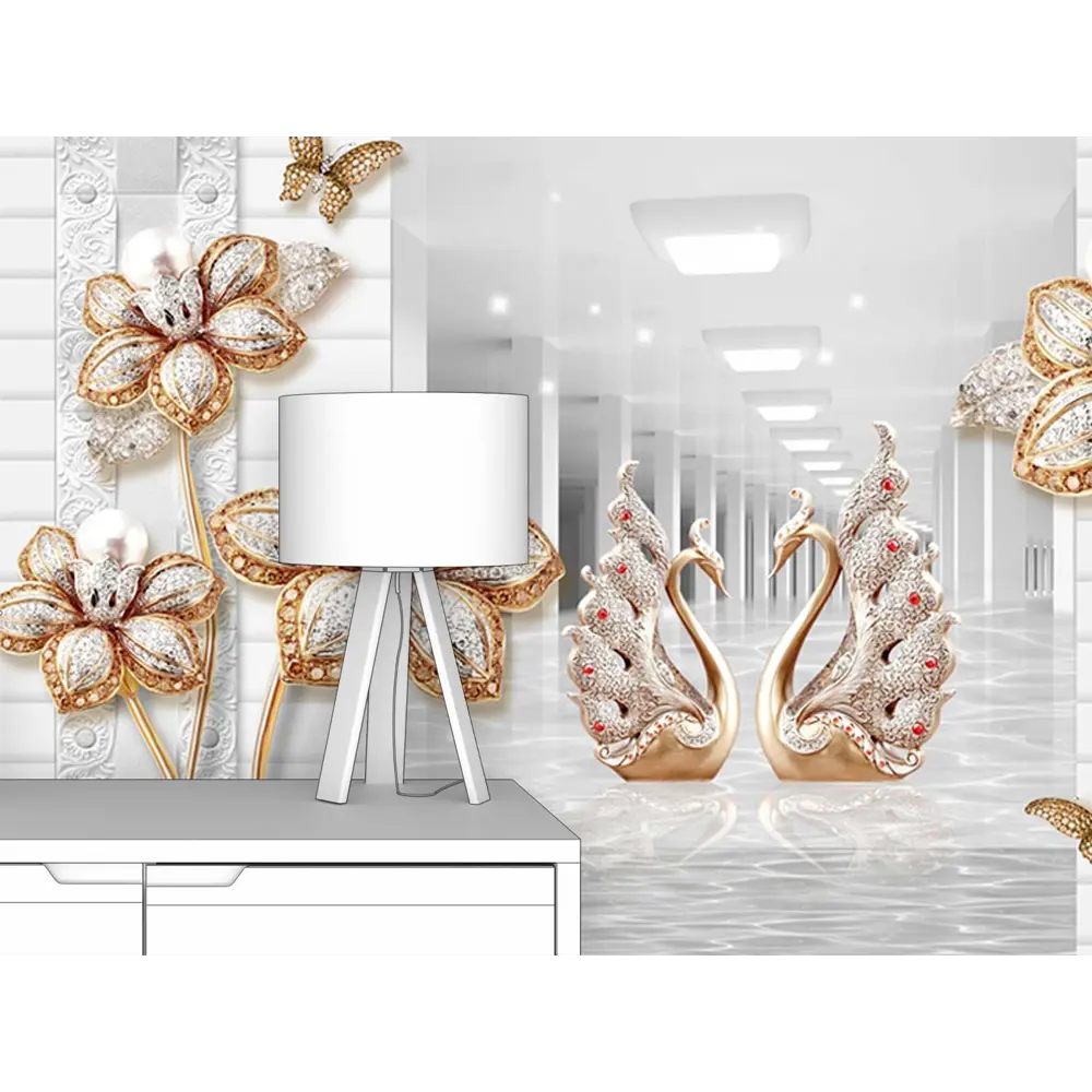 Фото 2 Фотообои флизелиновые Первое ателье 200x125 см Украшения на фоне затопленного тоннеля pw96097-2 Фото 2 Фотообои флизелиновые Первое ателье 200x125 см Украшения на фоне затопленного тоннеля pw96097-2