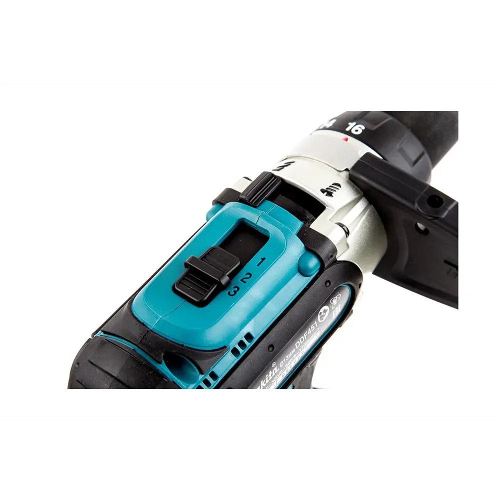 Фото 7 Дрель шуруповерт аккумуляторная Makita DDF451RFE 18В Li-Ion 2х3Ач Фото 7 Дрель шуруповерт аккумуляторная Makita DDF451RFE 18В Li-Ion 2х3Ач