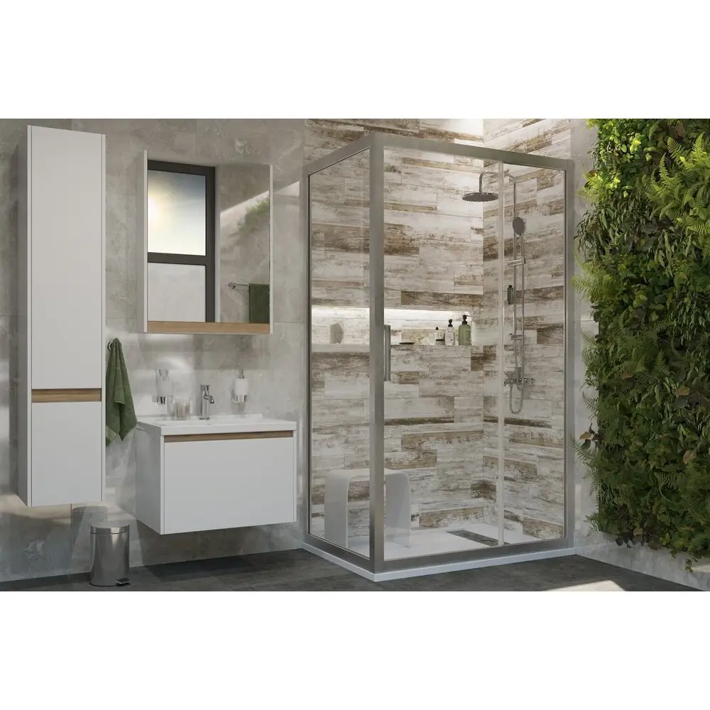 Фото 3 Душевой уголок Stworki 451432 прямой 160х90см хромированный профиль эффект стекла прозрачный