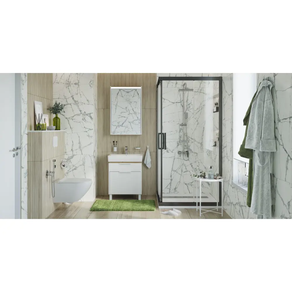 Фото 7 Душевой уголок Stworki 464900 прямой 100х100см черный профиль эффект стекла прозрачный Фото 7 Душевой уголок Stworki 464900 прямой 100х100см черный профиль эффект стекла прозрачный