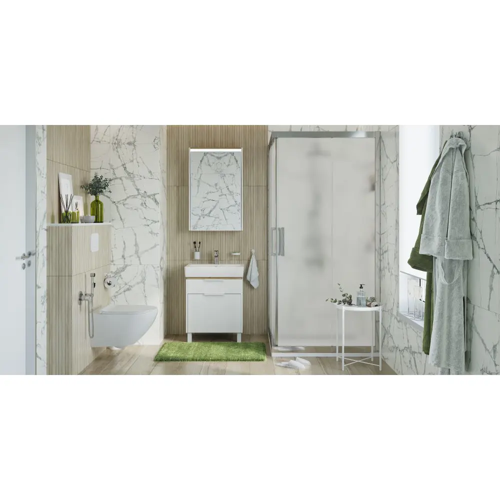 Фото 3 Душевой уголок Stworki 465118 прямой 100х100см хромированный профиль эффект стекла матовый Фото 3 Душевой уголок Stworki 465118 прямой 100х100см хромированный профиль эффект стекла матовый