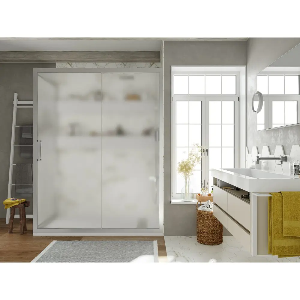 Фото 2 Душевой уголок Stworki 467866 прямой 160х90см хромированный профиль эффект стекла матовый Фото 2 Душевой уголок Stworki 467866 прямой 160х90см хромированный профиль эффект стекла матовый