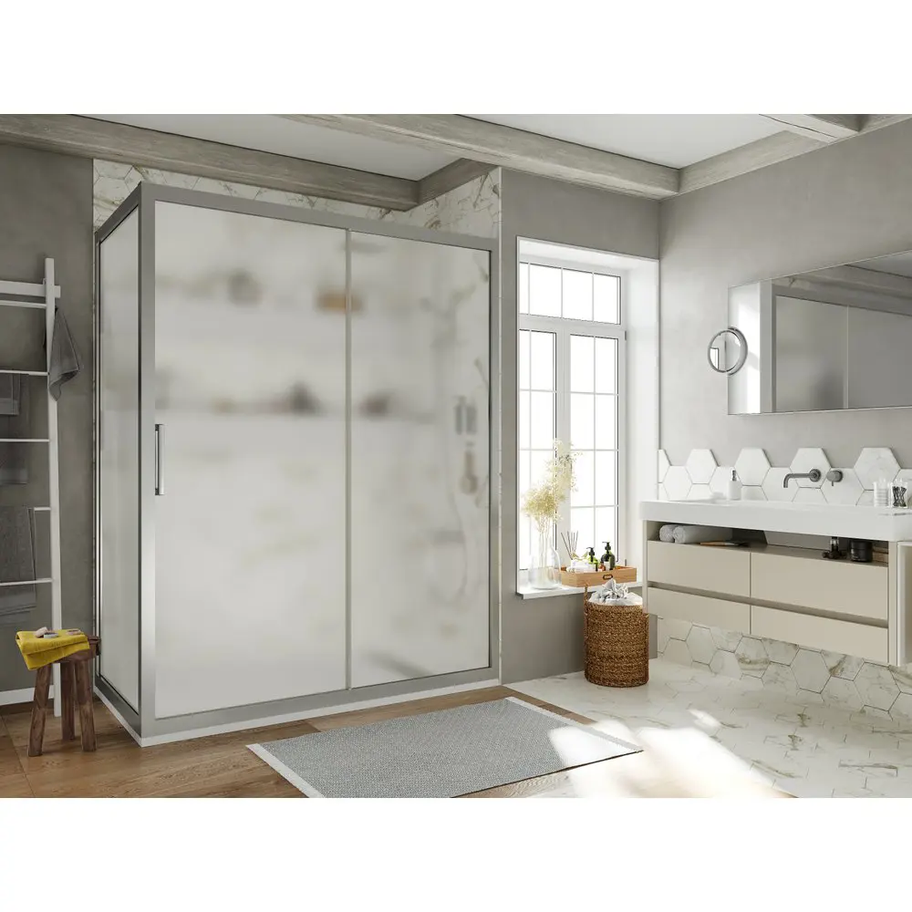 Фото 3 Душевой уголок Stworki 467866 прямой 160х90см хромированный профиль эффект стекла матовый Фото 3 Душевой уголок Stworki 467866 прямой 160х90см хромированный профиль эффект стекла матовый