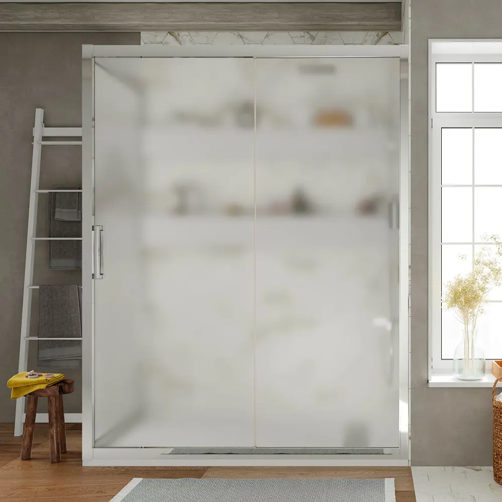 Фото Душевой уголок Stworki 468019 прямой 120х90см хромированный профиль эффект стекла матовый