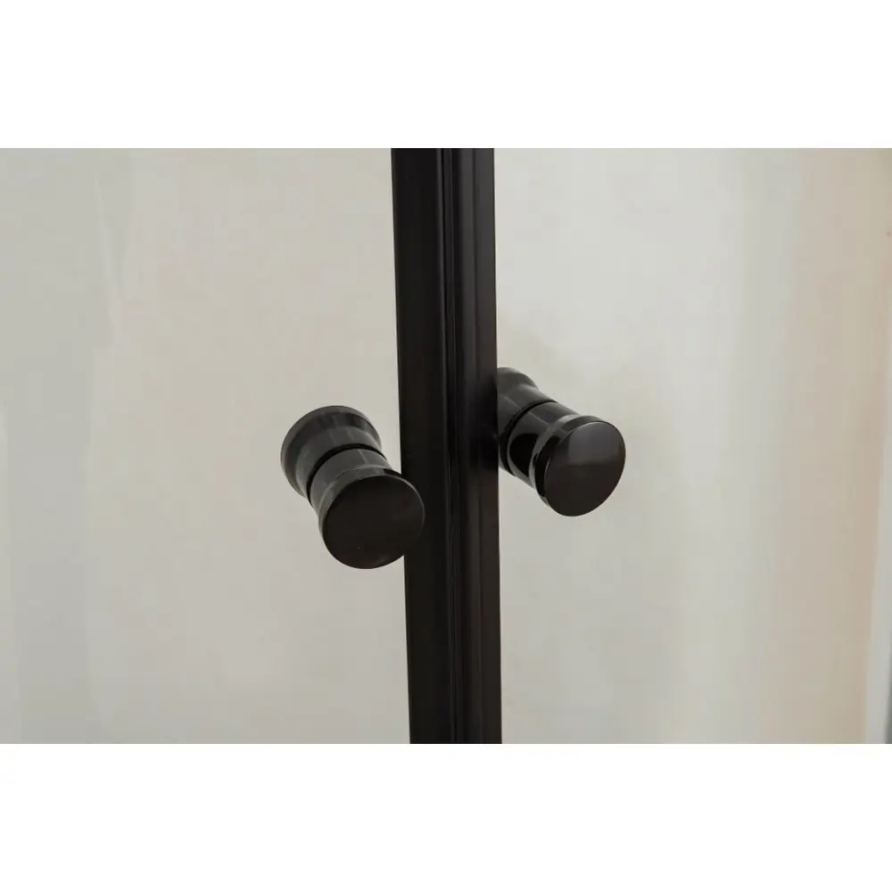 Фото 3 Душевой уголок Diwo 555756 прямой 88х88см черный профиль эффект стекла прозрачный