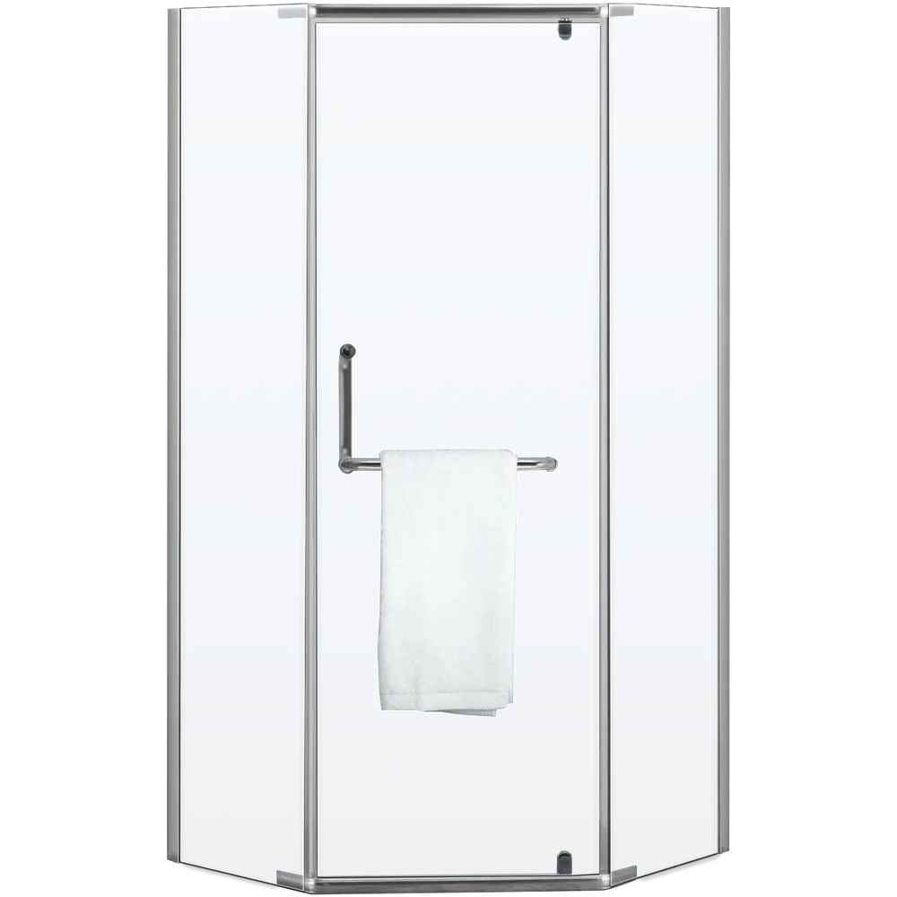 Фото 2 Душевой уголок Diwo 557065 прямой 87х87см хромированный профиль эффект стекла прозрачный Фото 2 Душевой уголок Diwo 557065 прямой 87х87см хромированный профиль эффект стекла прозрачный